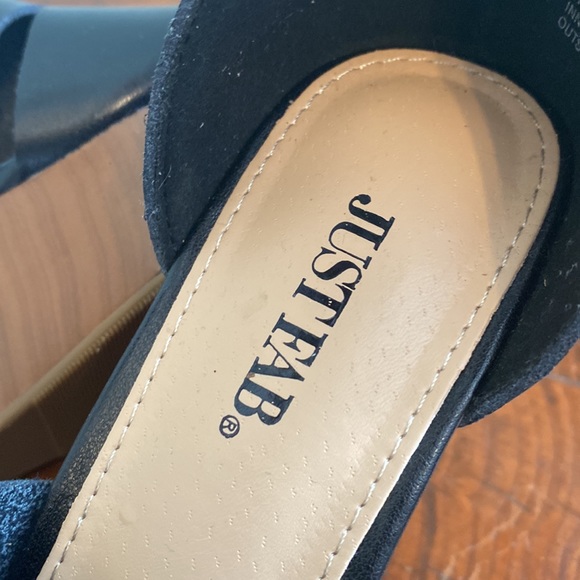 JustFab Paoloa Black/Brown Wedges, Size 8 - Picture 5 of 6